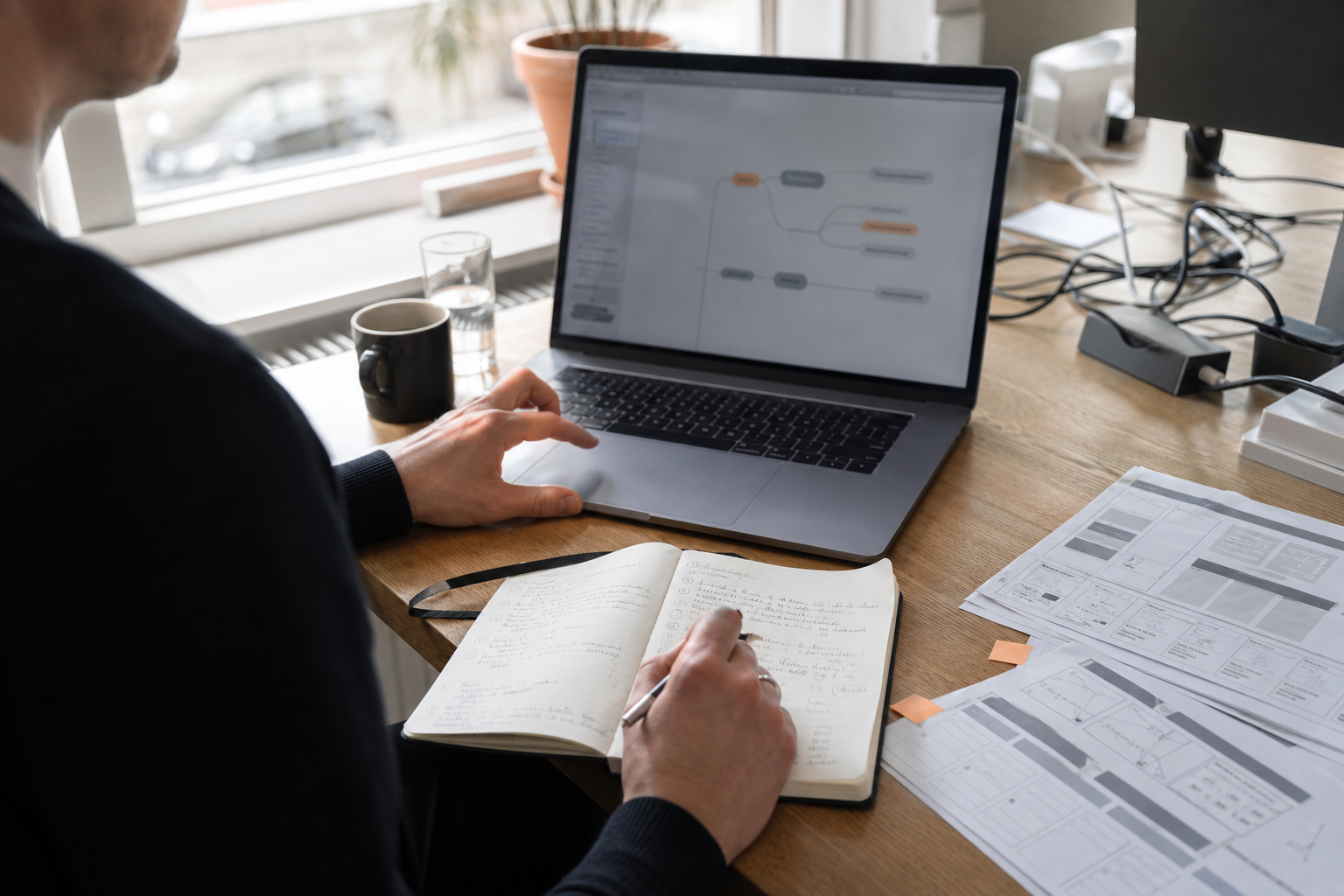Abstracte redactionele compositie over positionering kiezen zonder je doelgroep te vernauwen